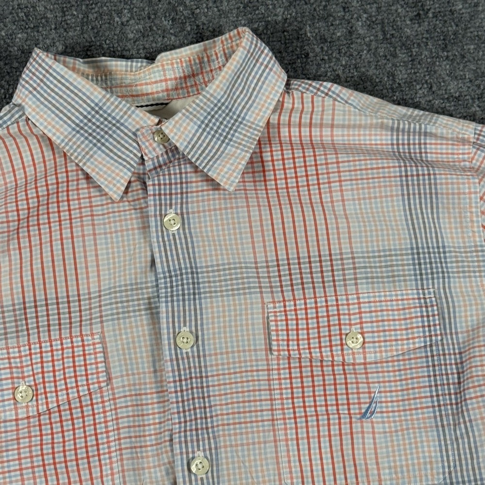 Nautica Shirt Mens‎ Large Plaid Short Sleeve Button Up Casual